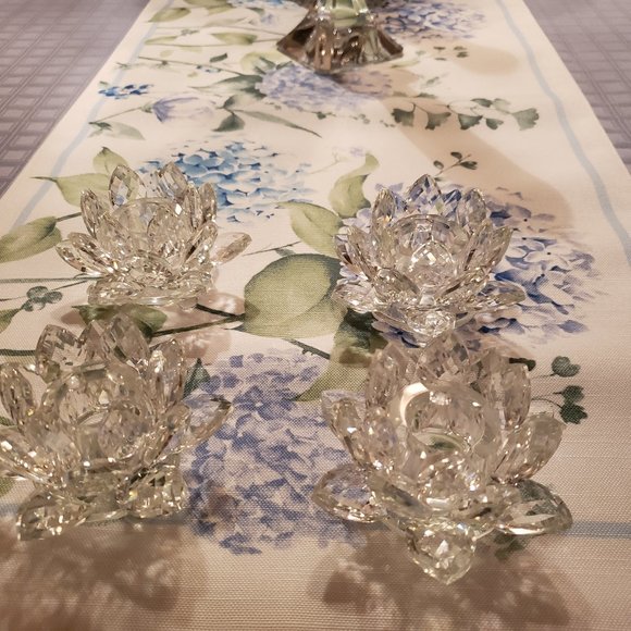 CRYSTAL CANDLE HOLDERS ( 4) - Picture 1 of 4